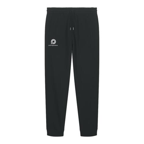 Pantalon de jogging noir en coton biologique avec cordon de serrage.