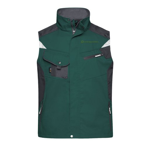 Gilet de travail unisexe en tissu rsistant avec de nombreuses poches.