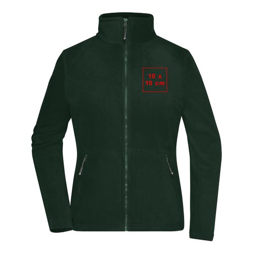 Veste en polaire verte avec fermeture �clair int�grale et poches lat�rales.