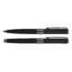 Ensemble de stylos noirs avec stylo  bille, stylo plume et tui.