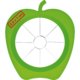 Coupe-pomme en plastique vert avec lames en acier inoxydable.
