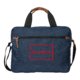 Sac  documents bleu en tissu avec fermeture clair et poignes.