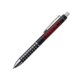 Stylo  bille noir en plastique avec clip et bouton poussoir.