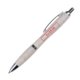 Stylo  bille beige en paille de bl avec clip et bouton-poussoir.