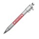 Stylo  bille en mtal argent avec pied  coulisse et mcanisme  poussoir.