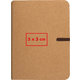 Carnet marron avec fermeture  lastique.