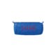 Trousse en tissu bleu avec fermeture clair.