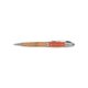 Stylo  bille rotatif en bambou couleur bois avec des lments mtalliques.