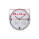 Horloge murale argente avec thermomtre et hygromtre intgrs.