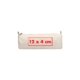 Trousse beige en tissu avec fermeture clair.