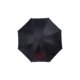 Parapluie noir avec double toile et mcanisme d'ouverture automatique.