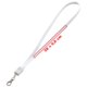 Lanyard blanc en polyester avec mousqueton et cble de chargement universel.