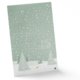 Calendrier de l'Avent en papier vert � ouvrir avec portes num�rot�es.
