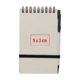 Bloc-notes spirale recycl en carton clair avec passant pour stylo et lastique.