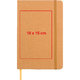 Carnet en papier brun avec lastique et marque-page.