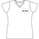 T-shirt blanc en coton avec col en V pour femme.