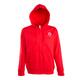 Sweat � capuche rouge en m�lange de coton avec fermeture �clair int�grale.