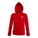 Veste de surv�tement rouge pour femme en m�lange de coton avec capuche et fermeture �clair int�grale.