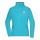 Veste turquoise en polaire polyester avec fermeture �clair int�grale et poches lat�rales.