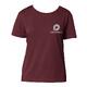 T-shirt bordeaux pour femme en coton biologique � manches courtes.