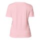 T-shirt rose en coton pour femmes avec manches courtes.