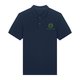 Polo bleu marine en coton biologique pour hommes avec patte boutonn�e courte.