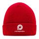 Bonnet tricot� rouge en mati�re extensible pour un bon ajustement.