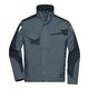 Veste de travail gris fonc en mlange polyester-coton avec fermeture clair et poches multiples.