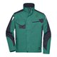 Veste de travail vert fonc et noire en mlange polyester-coton avec plusieurs poches.