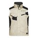 Gilet de travail beige/noir en mlange polyester-coton avec plusieurs poches.