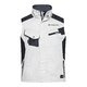 Gilet de travail blanc et gris en mlange polyester-coton avec poches.