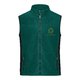 Gilet en polaire polyester vert fonc avec fermeture clair intgrale et poches latrales.
