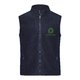 Veste polaire en polyester bleu marine avec fermeture clair intgrale et poches latrales.
