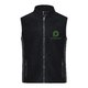 Gilet en polaire de polyester noir et gris avec fermeture clair intgrale.