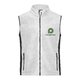 Veste polaire blanche en polyester pour hommes avec fermeture clair intgrale et poches latrales.