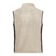 Veste en polaire beige/noire en polyester avec col montant.