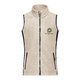 Gilet en polaire beige pour femmes avec fermeture clair intgrale et poches latrales.