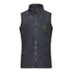 Veste sans manches en polaire polyester gris fonc avec fermeture clair intgrale et poches latrales.