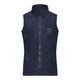 Gilet en polaire polyester bleu marine avec fermeture clair intgrale et poches latrales.