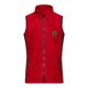 Gilet polaire rouge en polyester pour femmes avec fermeture clair intgrale.