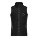 Veste sans manches en polaire polyester noire et grise avec fermeture clair intgrale.