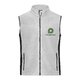 Veste polaire en polyester blanc/gris avec fermeture clair et poches latrales pour femmes.