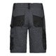 Short en polyester-coton gris fonc/noir avec poches multiples.