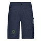 Short bleu marine en mlange polyester-coton avec de nombreuses poches.