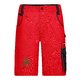 Short de travail rouge en mlange polyester-coton avec plusieurs poches.