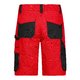 Short de travail rouge et noir en mlange polyester-coton avec plusieurs poches.