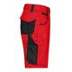 Short de travail rouge et noir en mlange polyester-coton avec poches multiples.