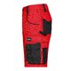 Short de travail rouge/noir en mlange de polyester et coton avec poches multiples.