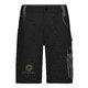 Short de travail noir et gris en mlange polyester-coton avec poches multiples.