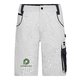 Short de travail blanc et gris en mlange de polyester et coton avec plusieurs poches.